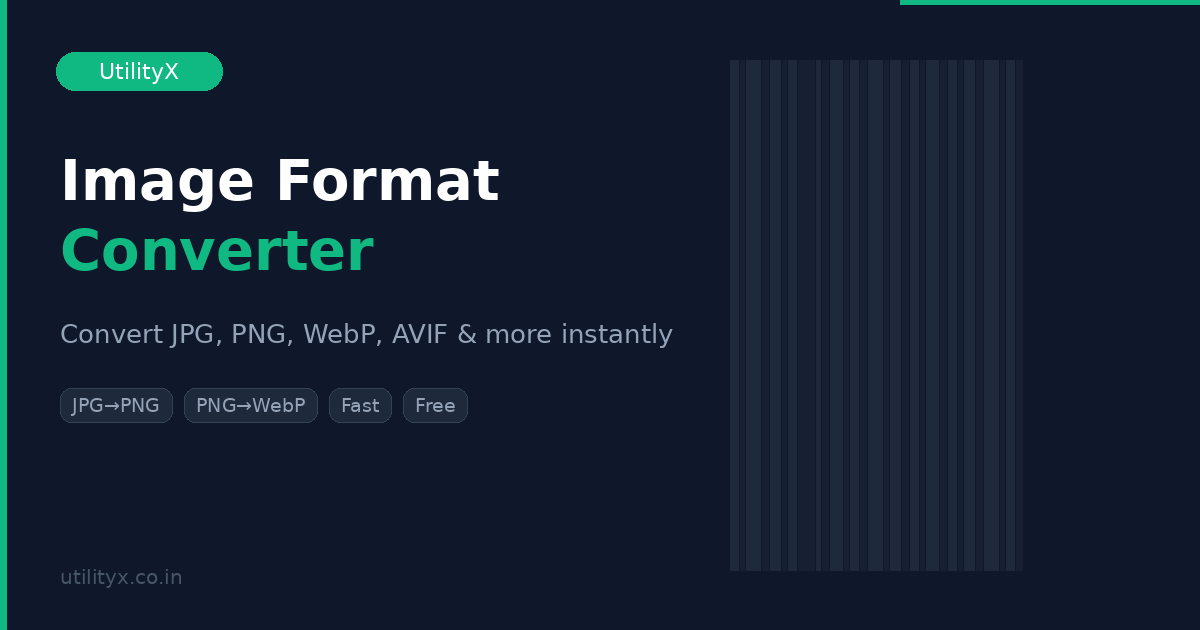 Free Online Image Format Converter - Convert JPG, PNG, WebP | UtilityX